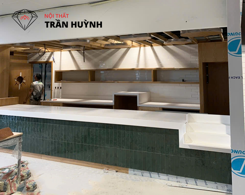 Thi Công Quầy Đá Solid Surface Công Trình Sân Bay Hà Nội Đẹp, Chuẩn Kỹ Thuật