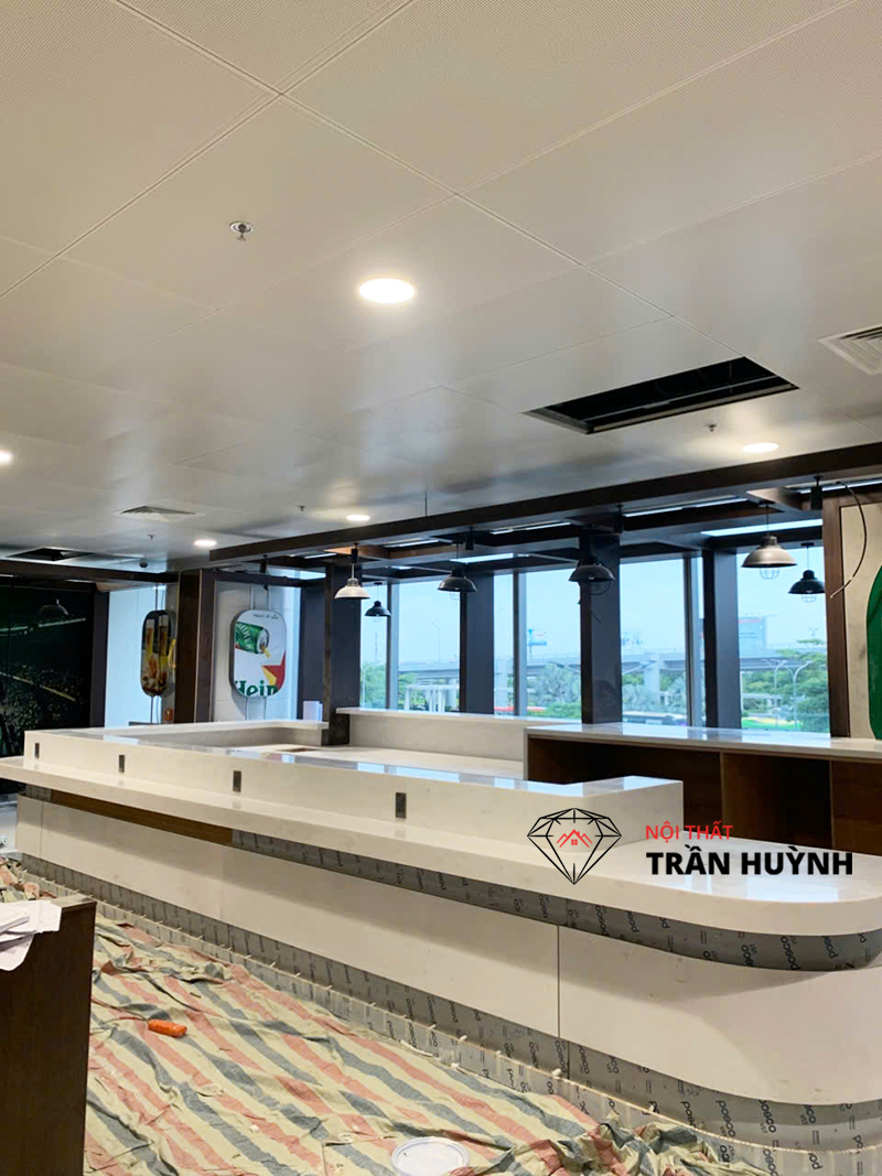 Thi Công Quầy Đá Solid Surface Công Trình Sân Bay Hà Nội Đẹp, Chuẩn Kỹ Thuật