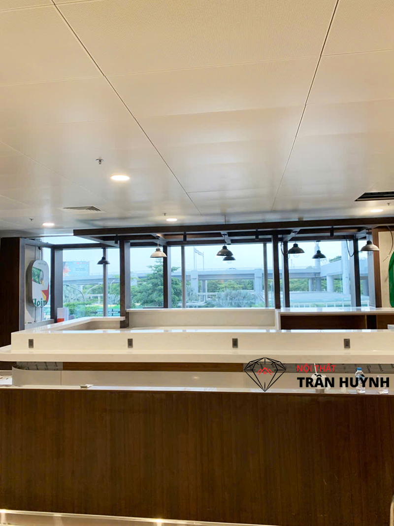 Thi Công Quầy Đá Solid Surface Công Trình Sân Bay Hà Nội Đẹp, Chuẩn Kỹ Thuật