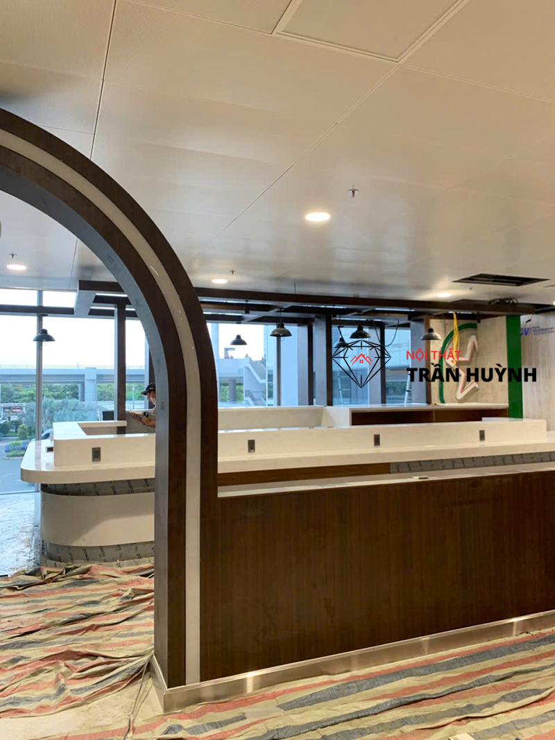 Thi Công Quầy Đá Solid Surface Công Trình Sân Bay Hà Nội Đẹp, Chuẩn Kỹ Thuật
