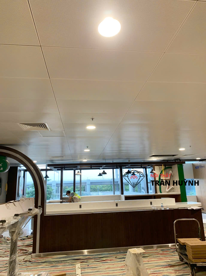 Thi Công Quầy Đá Solid Surface Công Trình Sân Bay Hà Nội Đẹp, Chuẩn Kỹ Thuật