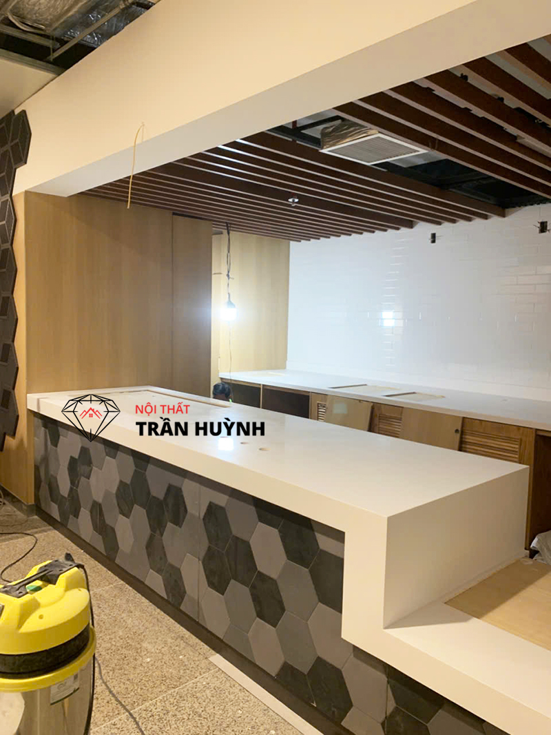 Dự Án Thi Công Quầy Đá Solid Surface Sân Bay Nội Bài
