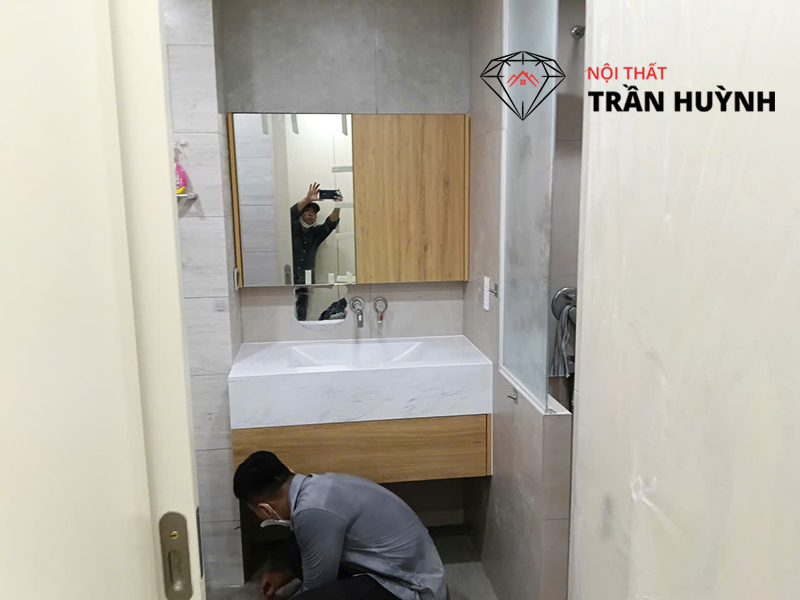 Thi Công Lavabo Đá Solid Surface Nguyên Khối Quận 7
